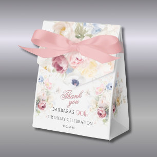 Elegante bemalte rosa Blumen 90. Geburtstag  Geschenkschachtel