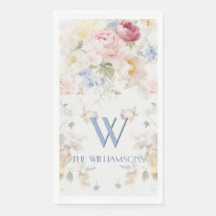 Elegante bemalte rosa Rose florale personalisiert Serviette