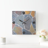 Elegante bemalte Steine / dekorative Steine Quadratische Wanduhr (Zuhause)