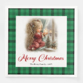 Elegante bemalte Winterlandschaft Servietten (Vorderseite)