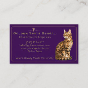 Elegante Bengal-Katzen-Cattery individuell anpassb Visitenkarte