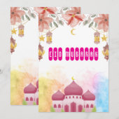 Elegante Bengali Eid Mubarak Card Feiertagskarte (Vorne/Hinten)