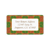 Elegante benutzerdefinierte Addres Rot-Grün-Muster Adressaufkleber (Vorne)