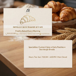 Elegante benutzerdefinierte Bäckerei-Konditorei & Visitenkarte