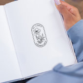 Elegante benutzerdefinierte Blume Ex Libris Gummistempel