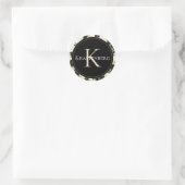 Elegante benutzerdefinierte Familie Monogram Name Runder Aufkleber (Tasche)