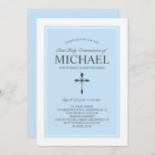 Elegante, benutzerdefinierte Farbkommunion Einladu Einladung (Vorne/Hinten)