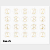 Elegante benutzerdefinierte Hochzeit Gold Initiale Runder Aufkleber (Blatt)
