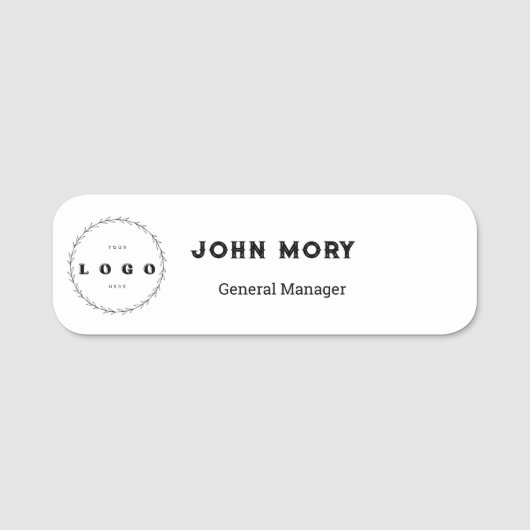 Elegante, benutzerdefinierte Logo-Mitarbeitermarke Namensschild (Vorderseite)