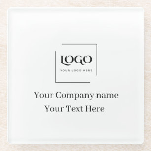Elegante benutzerdefinierte Logo-Vorlage Glasuntersetzer