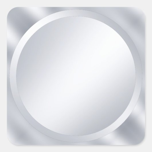 Elegante, benutzerdefinierte metallische Silber-Bl Quadratischer Aufkleber (Vorderseite)