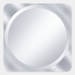 Elegante benutzerdefinierte metallische silberne L Quadratischer Aufkleber