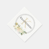 Elegante benutzerdefinierte Monogramm Name White R Serviette (Ecke)
