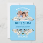 Elegante, benutzerdefinierte Muttertagskarte Foto Einladung (Vorderseite)