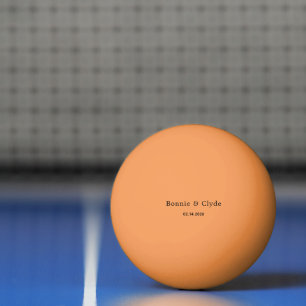 Elegante benutzerdefinierte Namen und Datum Orange Tischtennisball