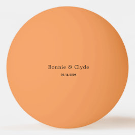 Elegante benutzerdefinierte Namen und Datum Orange Tischtennisball