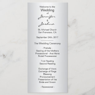 Elegante, benutzerdefinierte Silver Black Wedding  Programm