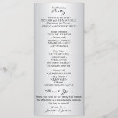 Elegante, benutzerdefinierte Silver Black Wedding  Programm (Rückseite)
