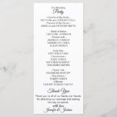 Elegante, benutzerdefinierte White Black Wedding P Programm (Rückseite)