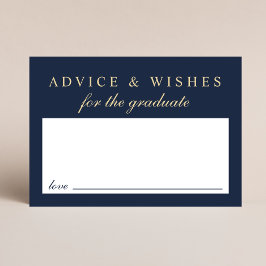 Elegante Beratung für den Grad Blue Gold Abschluss Begleitkarte