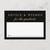 Elegante Beratung für Grad Black Gold Abschluss Begleitkarte (Vorderseite)