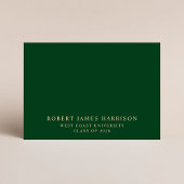 Elegante Beratung für Grad Green Gold Abschluss Begleitkarte