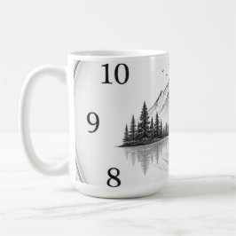 Elegante Berg-Natur-Uhr Kaffeetasse