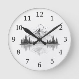 Elegante Berg-Natur-Uhr Runde Wanduhr