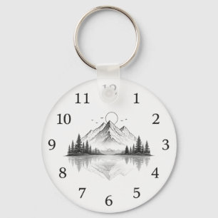Elegante Berg-Natur-Uhr Schlüsselanhänger