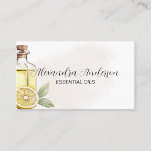 Elegante Bergamot Essential Oils Floral Wasserfarb Visitenkarte
