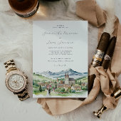 Elegante Bergdorf Stadt | Hochzeit Einladung