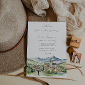 Elegante Bergdorf Stadt | Hochzeit Einladung