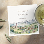 Elegante Bergdorf Stadt | Hochzeit Serviette