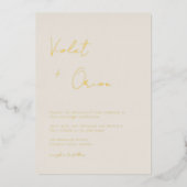 Elegante Berge Hochzeit Gold Folieneinladung (Vorderseite)