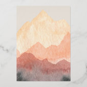 Elegante Berge Hochzeit Gold Folieneinladung (Rückseite)