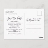 Elegante Berge Save the Date Postkarte (Rückseite)