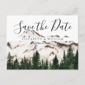 Elegante Berge Save the Date Postkarte (Vorderseite)