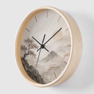 Elegante Berglandschaft Wanduhr - Natur