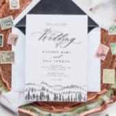 Elegante Bergwald Kalligrafie Chic Wedding Einladung