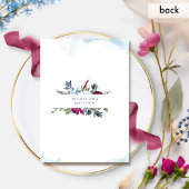 Elegante Berry-, Burgund- und Blue Blooms Hochzeit Einladung