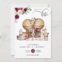 Elegante Berry und Blush Boho Hochzeit speichern d