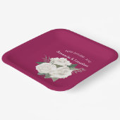 Elegante Berry und White Roses Wedding Pappteller (Gewinkelt)