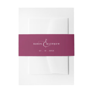 Elegante Berry Wedding Invitation Bly Band