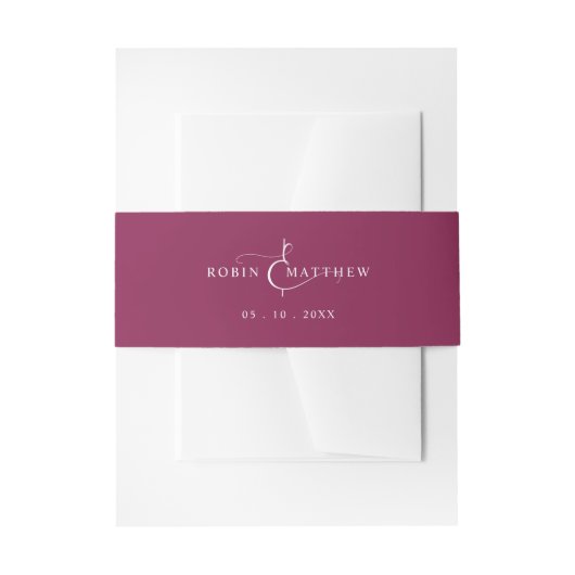 Elegante Berry Wedding Invitation Bly Band (Vorderseite Beispiel)