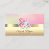 Elegante Beruflich Cake Mixer Blume Bäckerei Visitenkarte (Vorderseite)
