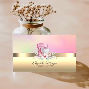 Elegante Beruflich Cake Mixer Blume Bäckerei Visitenkarte