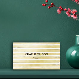 Elegante, beruflich gestreifte, weiße Goldfolienfa Visitenkarte