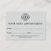 Elegante Beruflich Light Gray Einfache Erinnerung Terminkarte (Vorderseite)