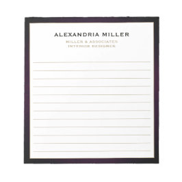 Elegante Beruflich Lined Notizblock
