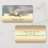 Elegante Beruflich Retro Mixer Blume Bäckerei Visitenkarte (Vorne/Hinten)